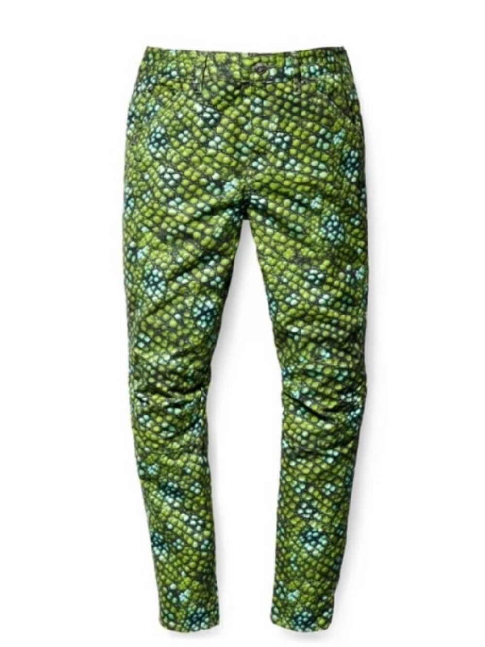G-Star RAW Green & Teal Reptile-Print Jeans W31/L30